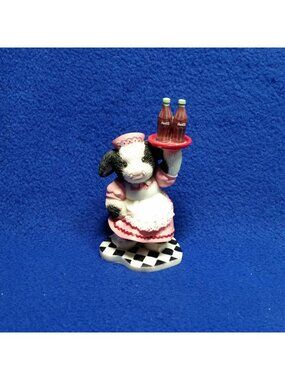 Mary's Moo Moos You're Worth Waiting For Figurine 826995 Cow Waitress Coca-Cola